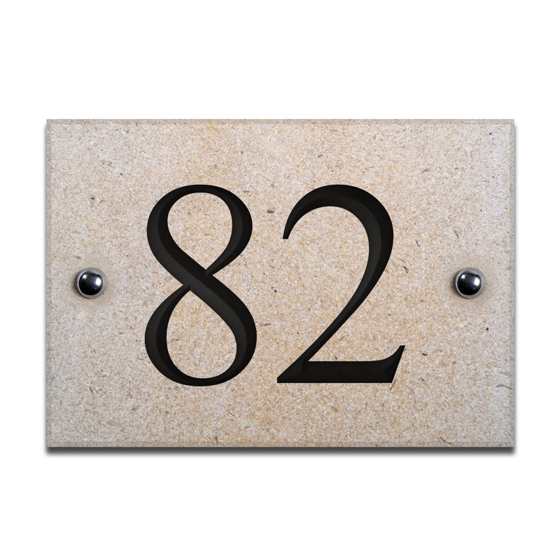 Chebanse 10cm H Stone House Number, Black, 19