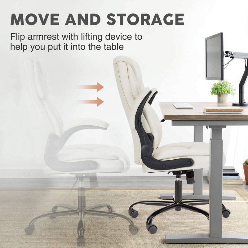 Fauteuil de bureau Sweetcrispy, Blanc