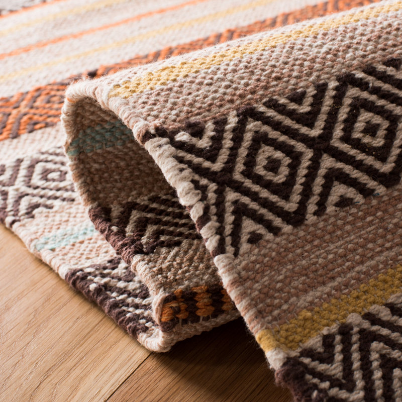 Tapis rayé en coton tissé à la main Montauk, Tapis de couloir 2 pi 3 po x 8 pi