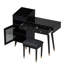 Ensemble de coiffeuse moderne avec tiroirs, armoire et port de charge, ensemble de coiffeuse avec tabouret pour petits espaces-720630872