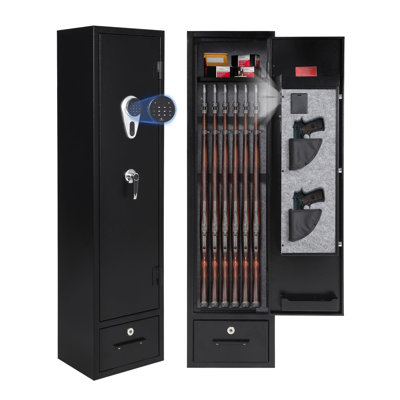 Coffre-fort pour fusils et pistolets. Armoire à fusils robuste avec accessoires haut de gamme. Montage facile.