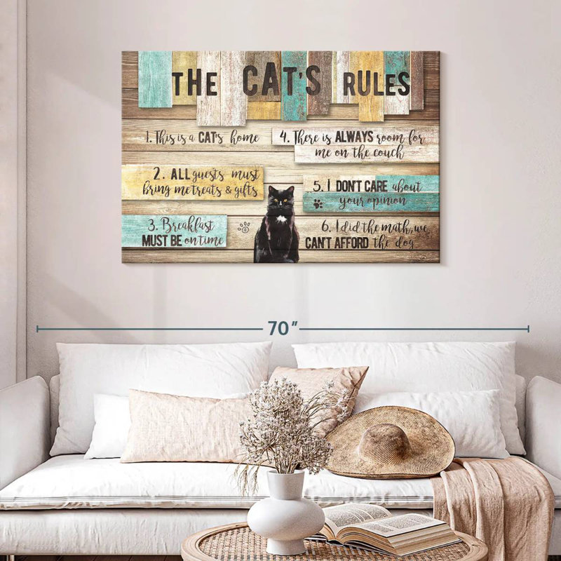 The Cat's Rules, 30" H x 45" W