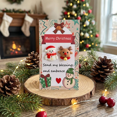Christmas Decorations Double Sided Christmas Greeting Cards Festive Shape Blank Note Cards For Winter Handwritten Wishes Eve Gift Giving Household Holiday Stationery Supplies