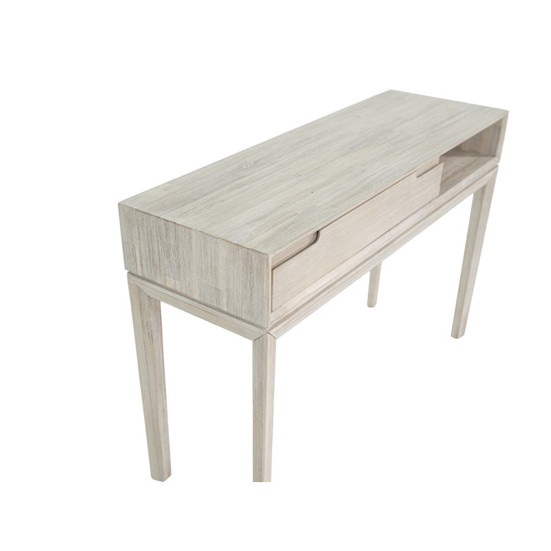 Takierra 120cm Solid Wood Top Console Table, White Sand