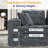 108'' Modular Cloud Sectional Sofa With Modern Style, 2 Pieces For Living Room Bedroom, No Assembly Required(Right Hand Facing, Gray)-84292130-80978117