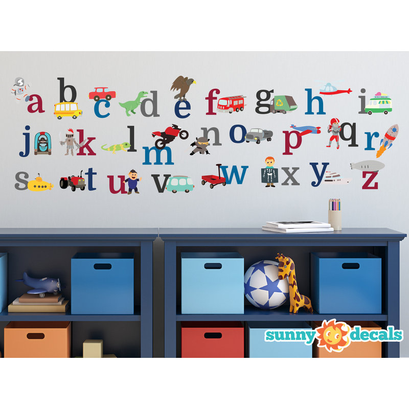 Décalcomanie murale en tissu alphabet