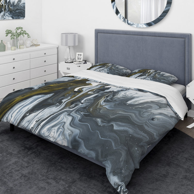 Ensemble de housse de couette en acrylique peint à la main Designart, Housse de couette grand + 2 taies décoratives