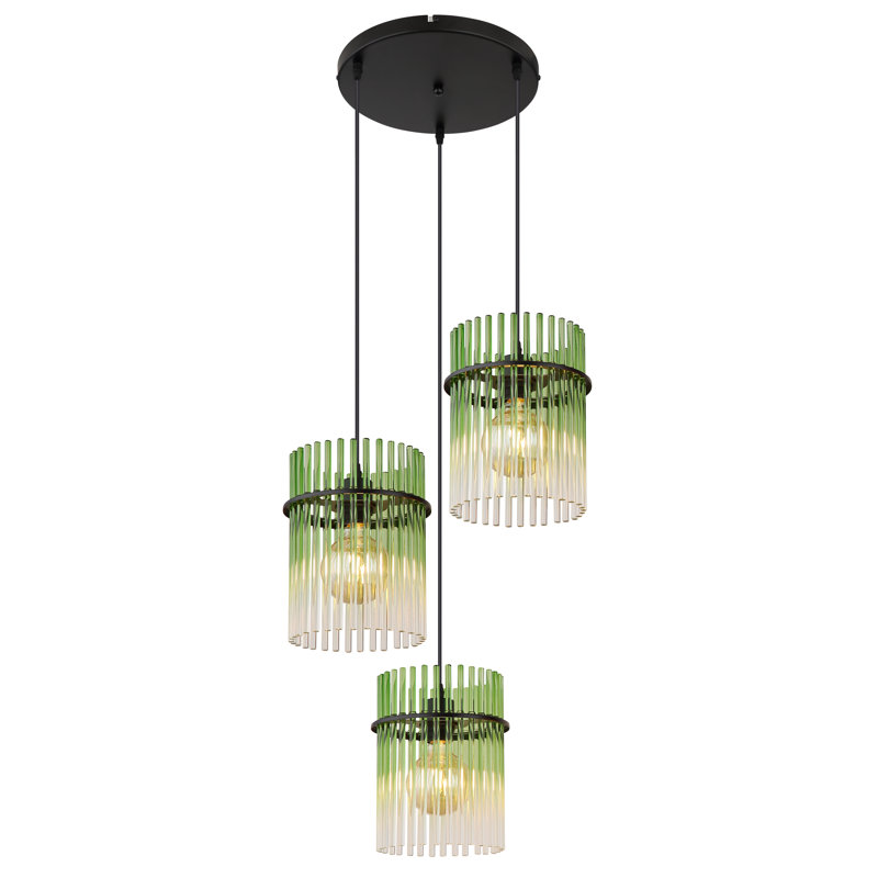 Decole 3 - Light Matte Black Pendant, Green