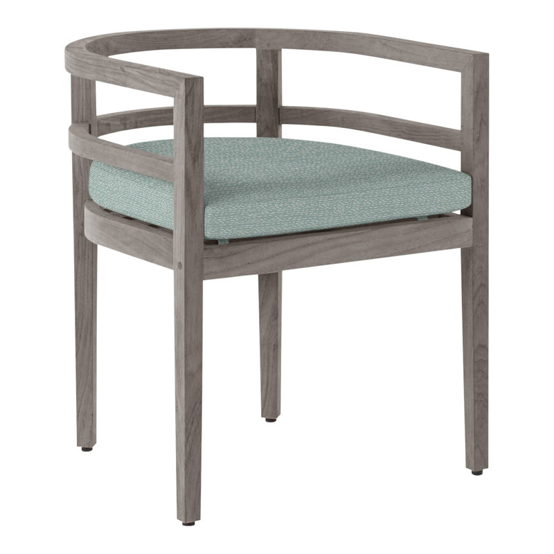 Chaise avec accoudoirs d'extérieur en teck Santa Barbara, Pas de soudure, Perigold ‑ patine Arigato, Teck naturel