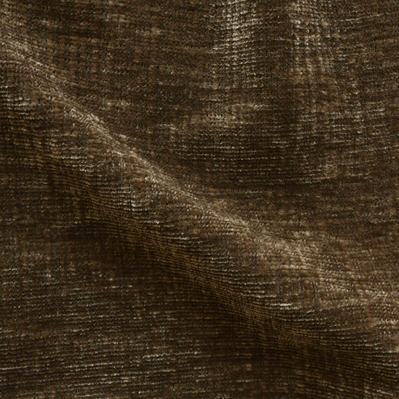 Ensemble de 6 chaises de salle à manger modernes rembourrées avec dossier incurvé et tissu chenille texturé, Brown