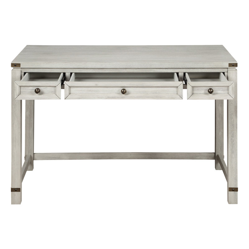 Conde Solid Wood Base Writing Desk, Champagne Oak