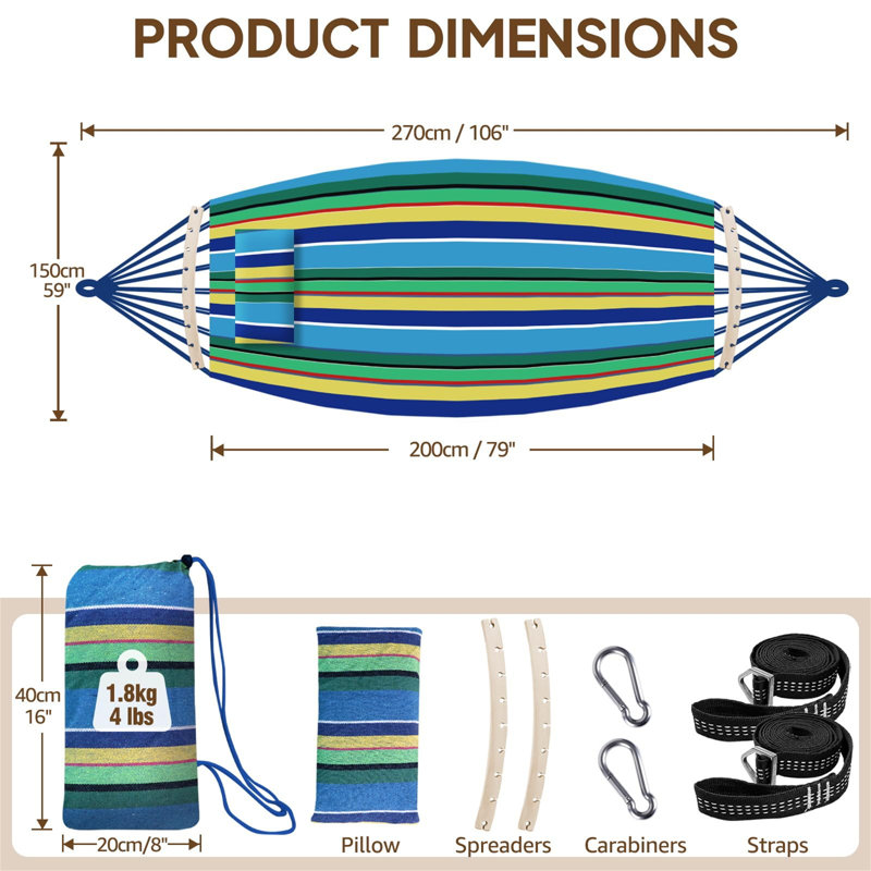 Camyrah Classic Hammock, Blue/Green