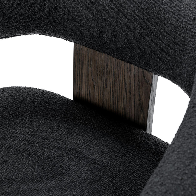 Julina Upholstered Fabric Accent Chair, Black