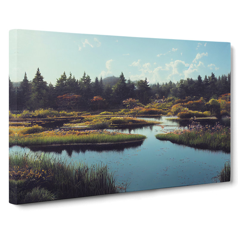 Pond In The Autumn - Wrapped Canvas, 40cm H x 60cm W x 3cm D