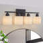 Luminaire de salle de bain pour salle de bain, luminaire de meuble-lavabo de style moderne pour installation sur miroir, avec applique murale avec abat-jour en verre givré blanc laiteux, douille E26