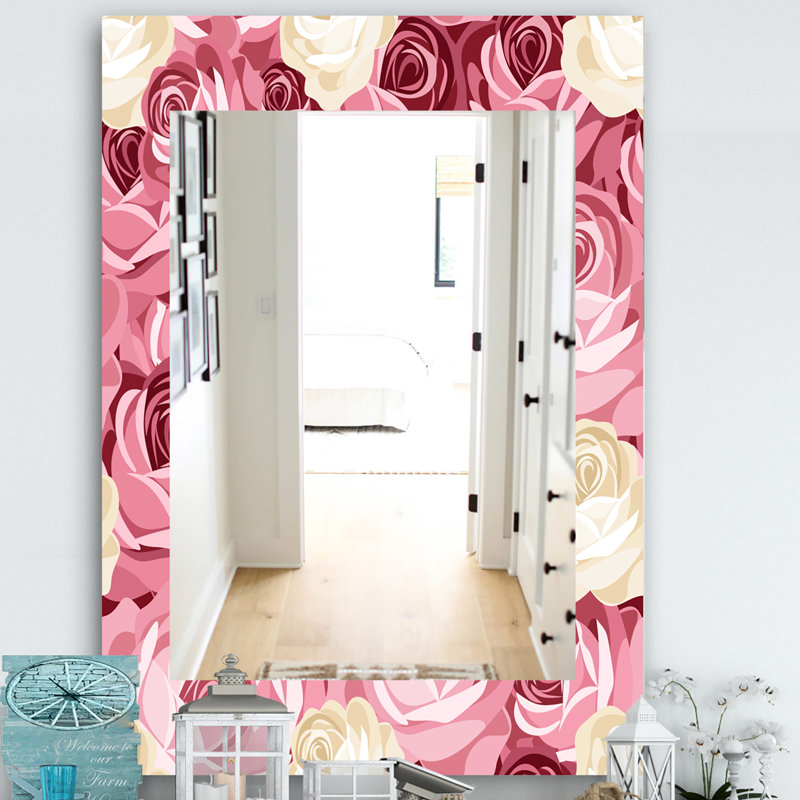 Miroir mural sans cadre 29 fleur, H 39,4 po x l 29,5 po
