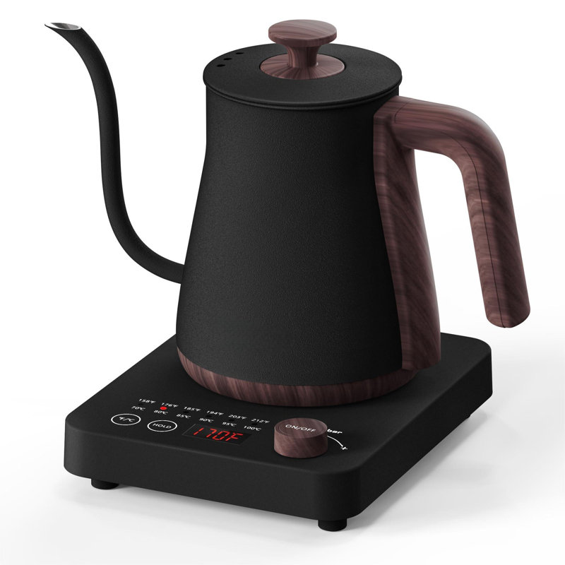 Matte Black Stainless Steel Electric Gooseneck Kettle with LED Display