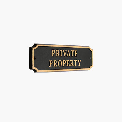 Door Statement Cut Corner Plaque - Private Property