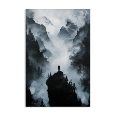 «Man on Intense Cliff», art mural sur toile par RB