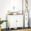 Meuble de salle de bain sur pied sous lavabo, tablette réglable, meuble à double porte, sur pied, lavabo, matériaux