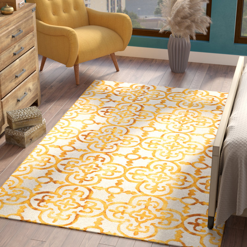 Lumsden Hand Tufted Wool Moroccan Rug, Rectangle 4' x 6'