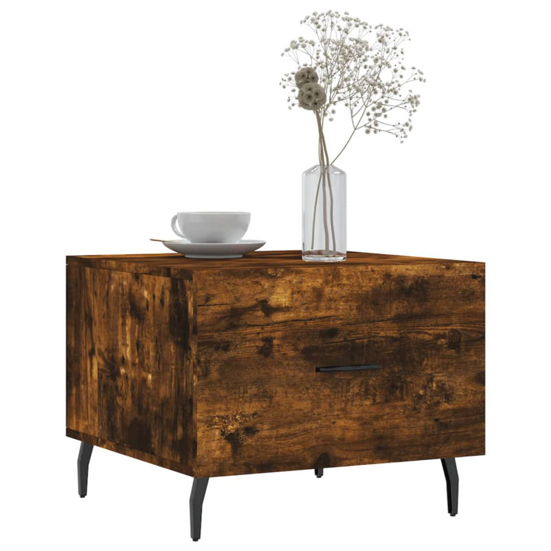 Four Leg Coffee Table with Storage, smoked oak