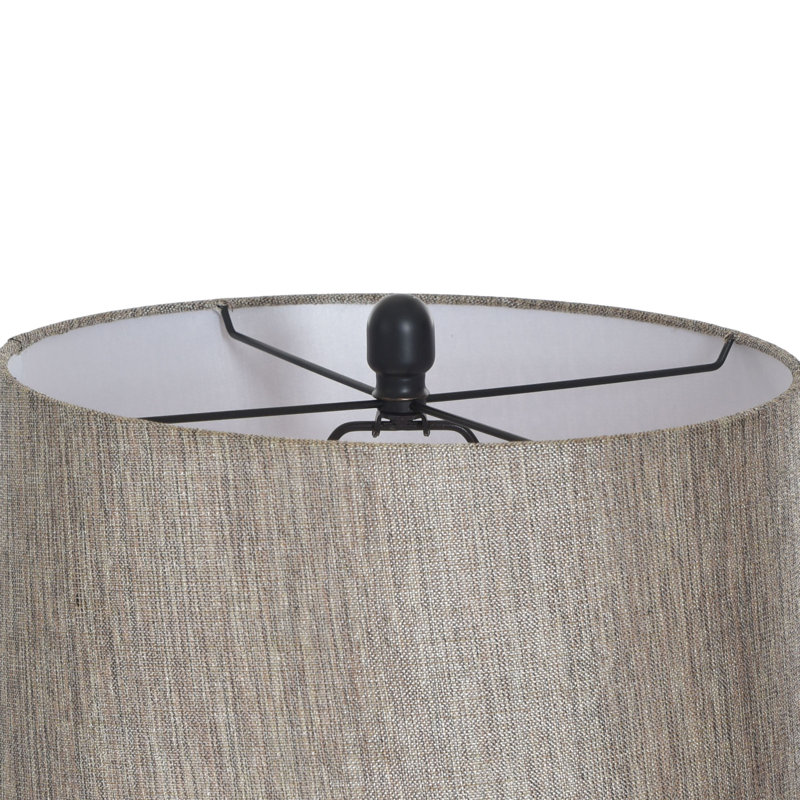 Lampe sur pied Callahan - bronze Madison avec verre ambré - abat-jour gris, Bronze Madison