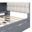 Lit plateforme simple avec rangement en bois et lit gigogne, station de charge et tête de lit tapissier-2129624553-2129624552