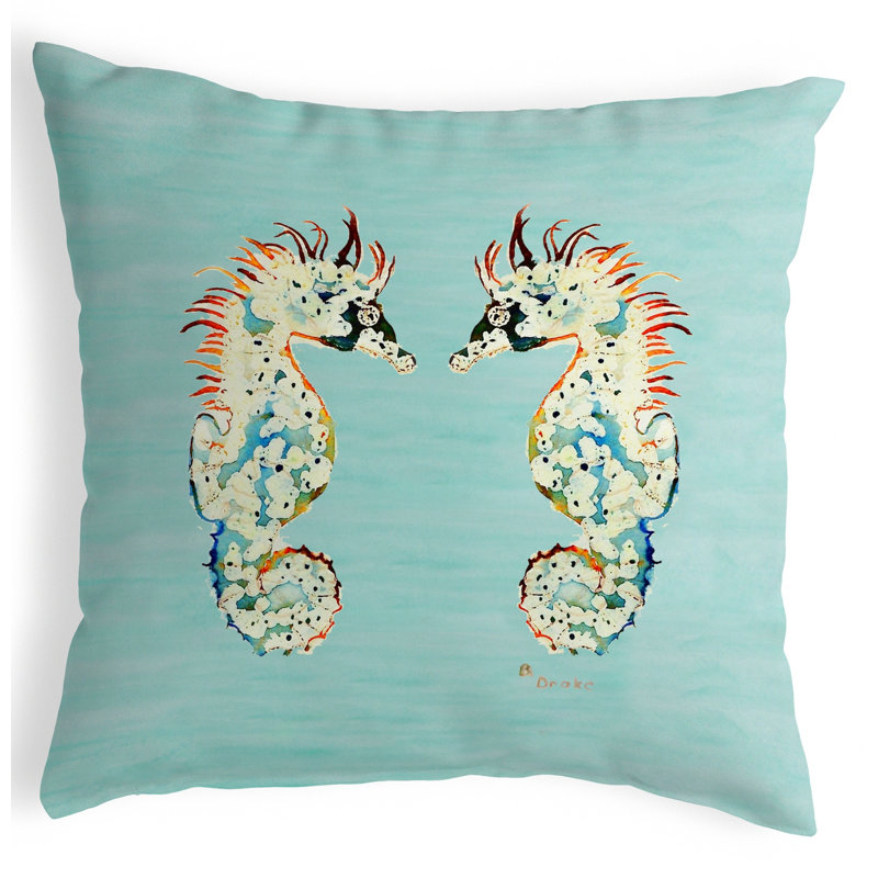 Outdoor Reversible Throw Pillow, Teal