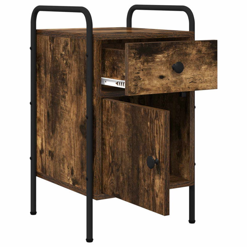 Bedside Table, Smoked Oak