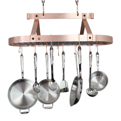 Handcrafted Oval Ceiling Hanging Pot Rack