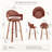 Romarin Swivel Counter or Bar Height Bar Stool with Arms and Footrest in Faux Leather, Wood-879254836-879254841-879254842