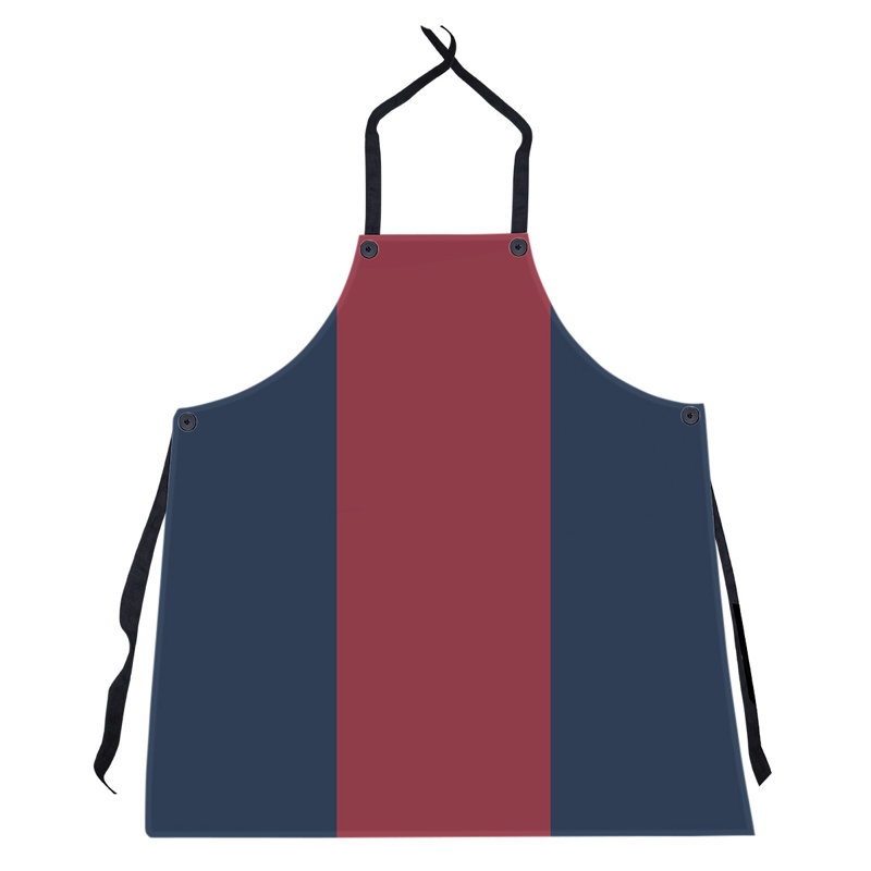 No Pattern Bib Apron, Midnight Blue/Red