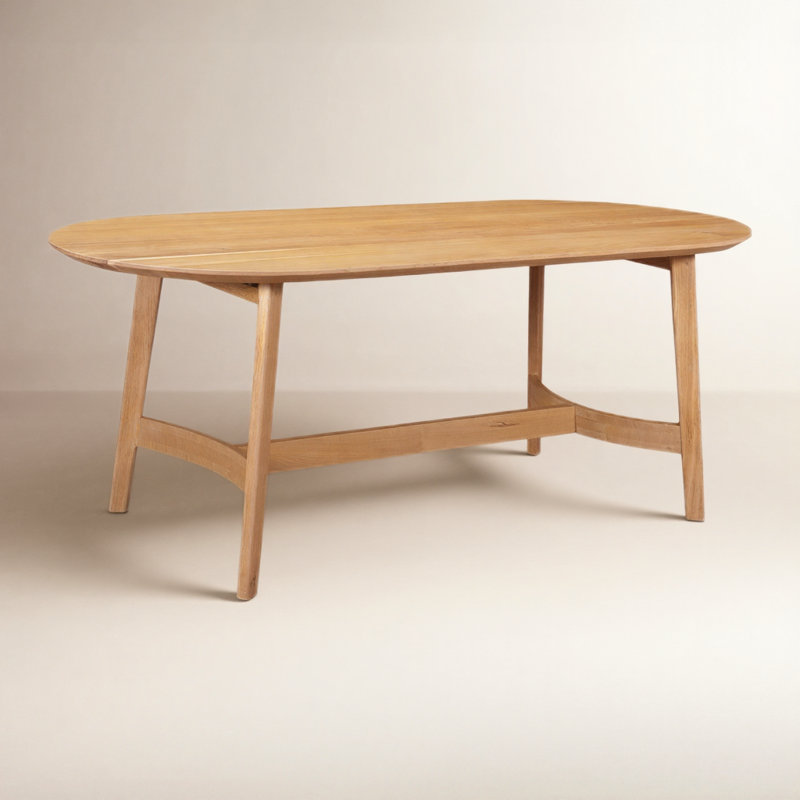 Signa Solid Oak Dining Table, 40" W x 98.5" L, Dark Brown
