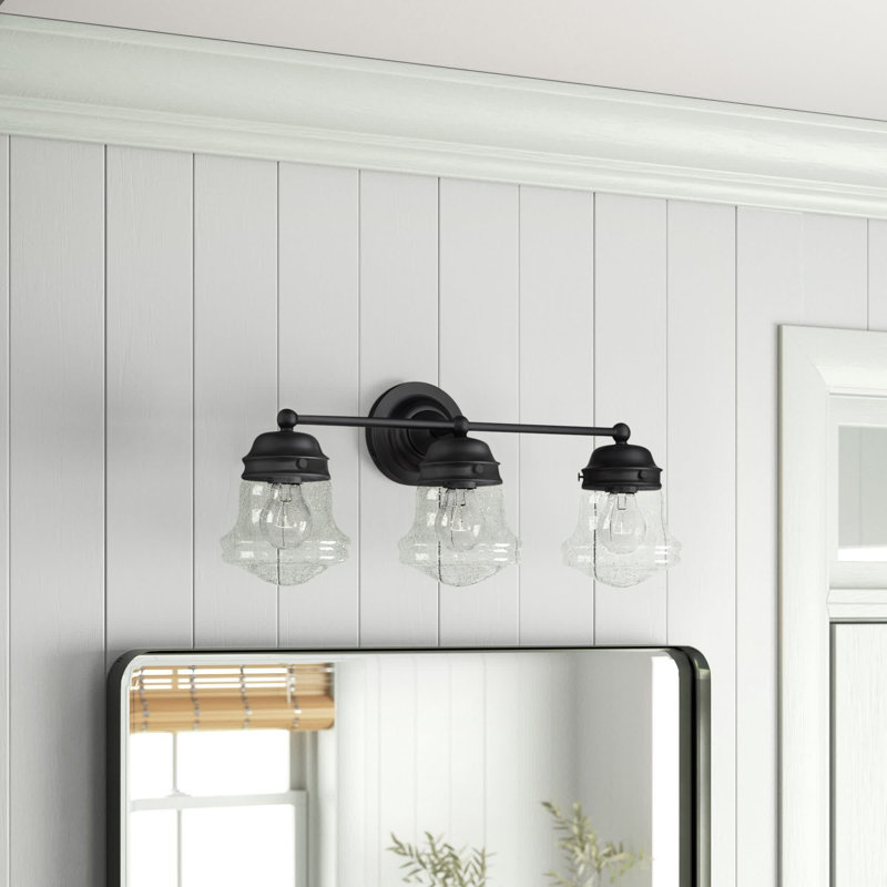Éclairage de salle de bain à intensité variable 3 lumières Levi, Noir mat