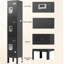 Armoire de rangement à 3 portes en acier avec miroir et crochets - Armoire de style classique pour plusieurs utilisateurs dans le bureau, l'école et la salle de sport (noir, rouge, gris, bleu)-121100031-121100029