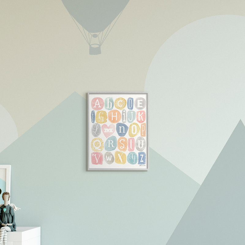 Gracemont, motif doux, aquarelle, lettres, art graphique, Estampe numérique Farmhouse, H 14 po x l 11 po x P 1,5 po