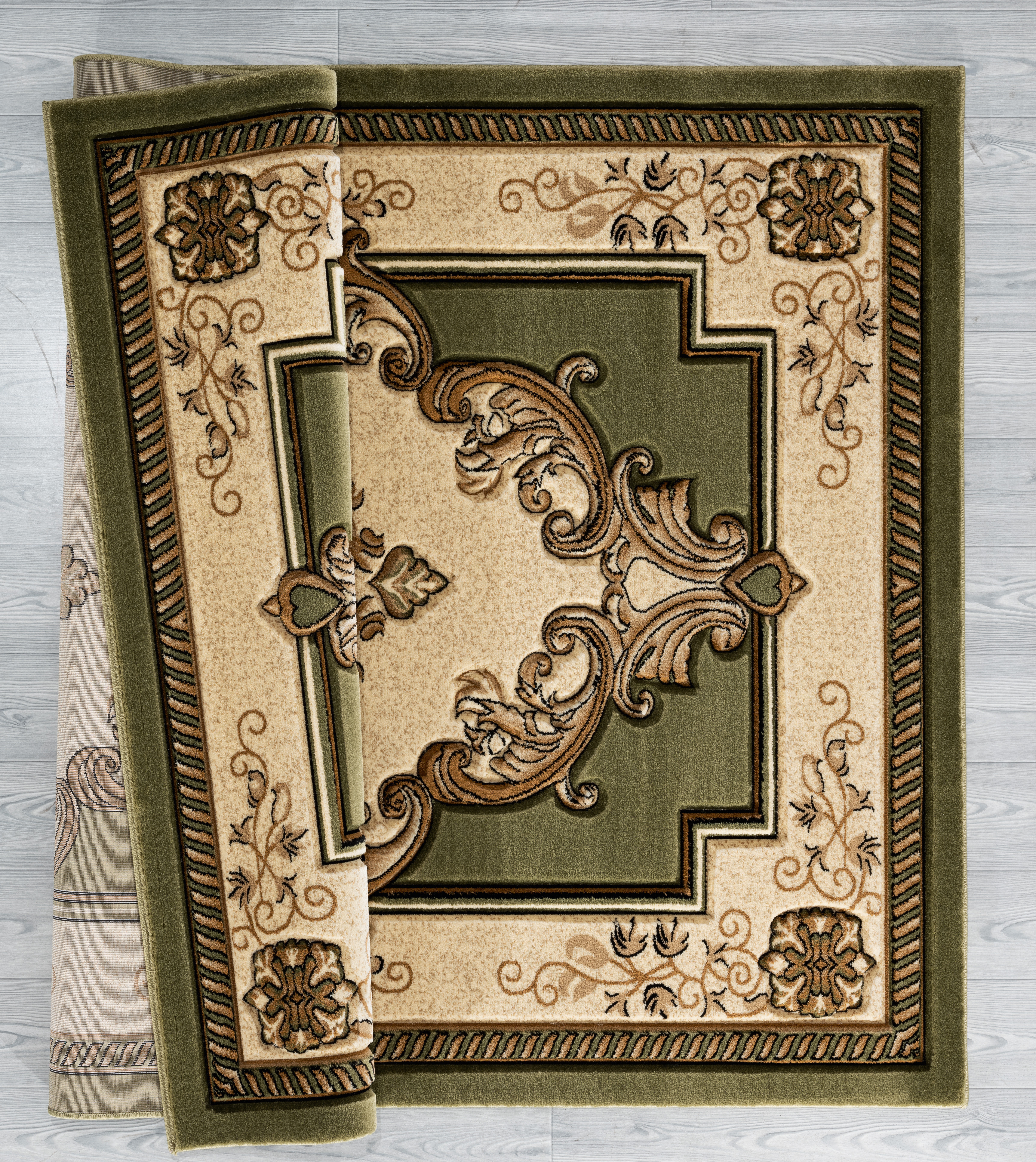 Astoria Grand Josephus Geometric Green Area Rug & Reviews | Wayfair