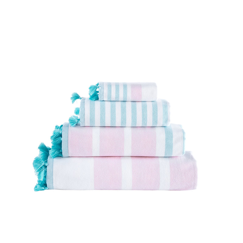 Turkish Cotton Lightweight Jacquard Washcloth, Pink