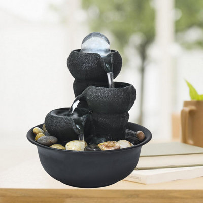 Petite fontaine de table d'intérieur en 3 étapes Feng Shui