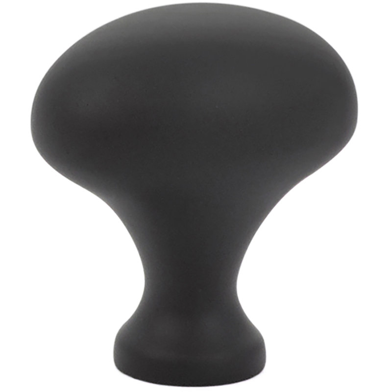 Egg Cabinet Knob, 1.625" H x 1" W x 1" D, Flat Black