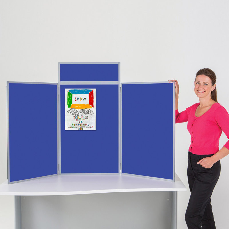 Free-Standing Reversible Bulletin Board 110cm H x 180cm W, Royal Blue