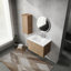 Meuble-lavabo mural 30 po avec lavabo et armoire latérale, portes à fermeture douce, armoire combinée-724676566