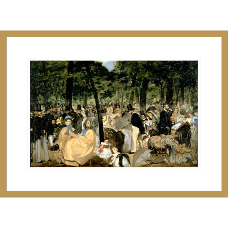 «Music in the Tuileries Gardens» par Édouard Manet, impression giclée sur cadre, H 15,93 po x l 21,75 po