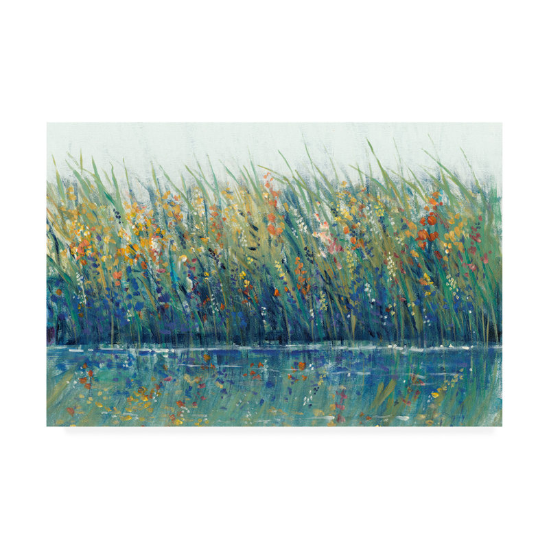 Reproduction d’art sur toile tendue "Wildflower Reflection I" par Timothy e Toole, H 30 po x l 47 po x P 2 po