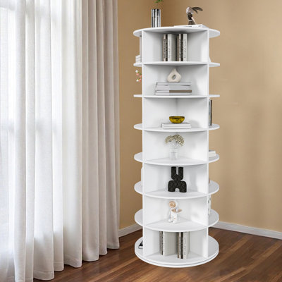 Rangement à 7 roulettes blanc, support rotatif à 360 °, pouvant contenir 28 paires, esthétique moderne pour la garde-robe