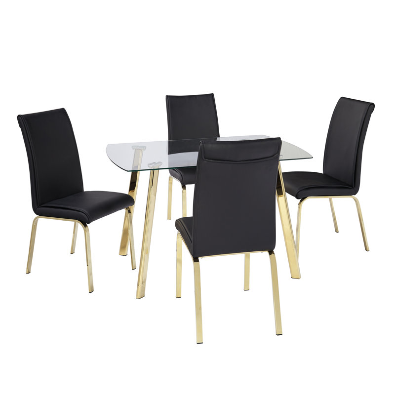 Ensemble repas pour 4 personnes Leia, Noir