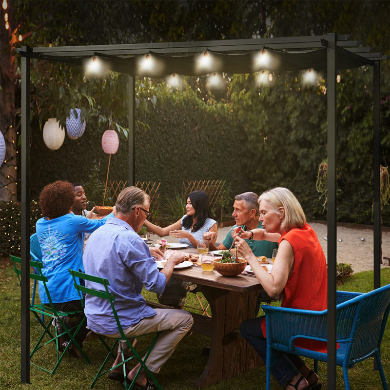 Dakota Fields 300cm W x 300cm D Polyester Cover Retractable Freestanding Awning