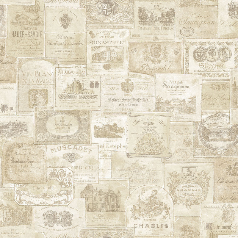 Font 0.1cm x 53cm Matte Wallpaper Roll, Faded Beige