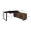 Bureau d'ordinateur en L 60 pouces noir et noyer